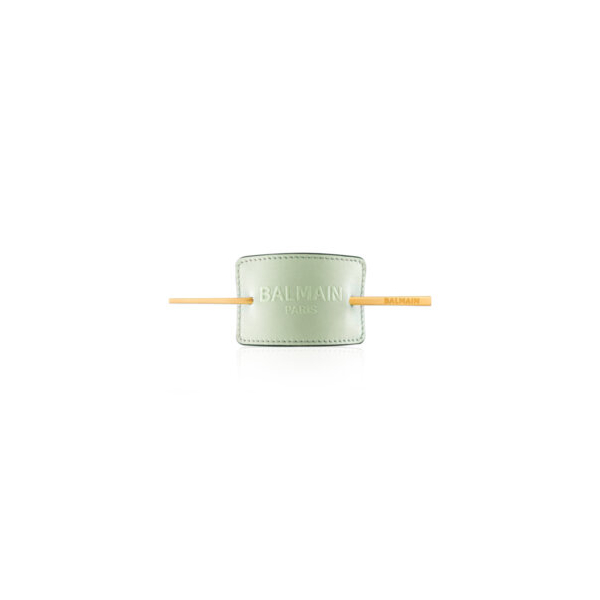 Зелена Барета За Коса Balmain Pastel Green Embossed Hair Barrette SS20
