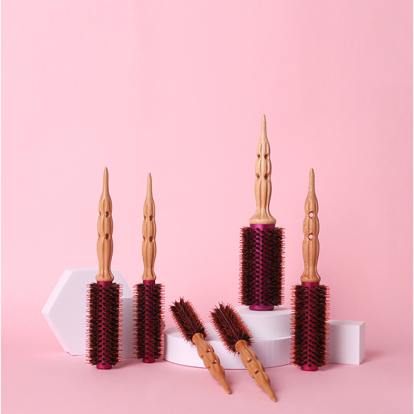 Четка за изсушаване Maka Iron Ceramic Pocking  Pink Roll Brush