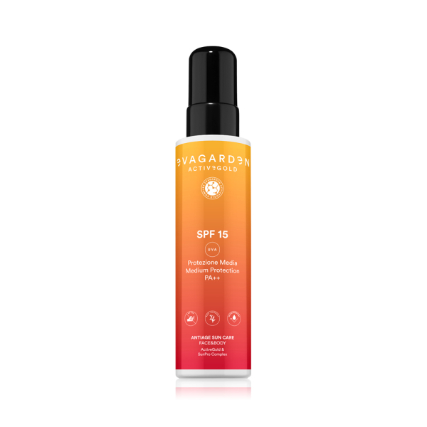 Слънцезащитен крем за тяло EVAGARDEN ActiveGold Sun Care SPF15