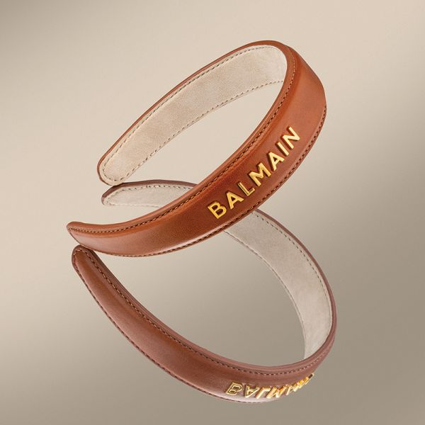 Голяма Диадема За Коса / Balmain Hair Riviera Headband Cognac Large