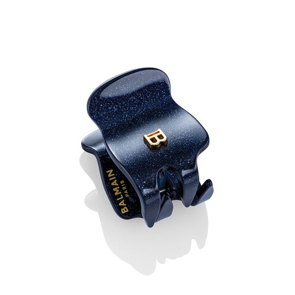 Малка шнола Balmain Acetate Pince a Cheveux Extra Small Cosmic Sapphir