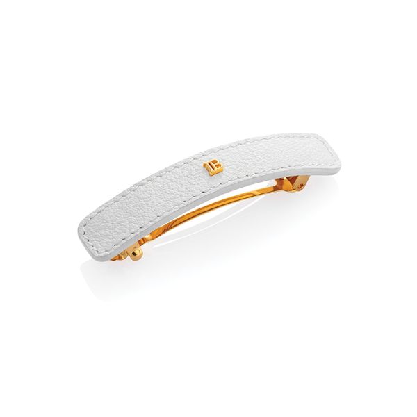 Барета от естествена кожа Balmain Le Legacy Barrette white C4 2024