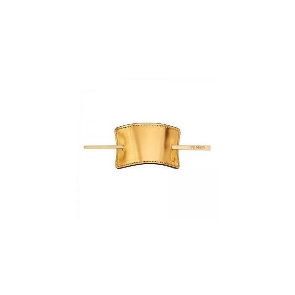 Лимитирана златна барета за коса Balmain Hair Barrette Gold Leather