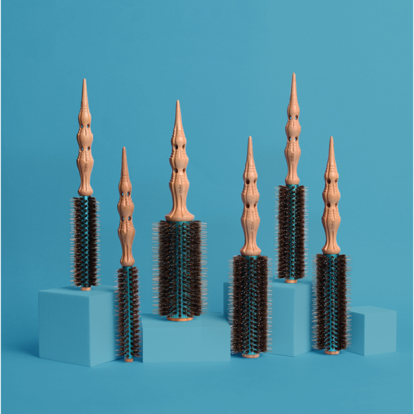Четка за изсушаване Maka Iron Ceramic Pocking Blue Roll Brush