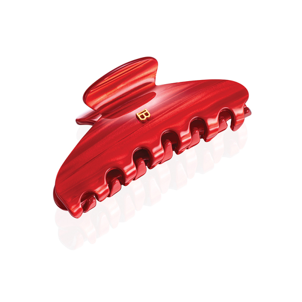 Лимитирана голяма шнола Balmain Pince a Cheveux Large Red Pearl